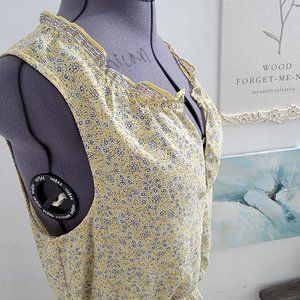 WOMEN DRESS PASTEL SOFT YELLOW FORAL MAXI LONG DRESS